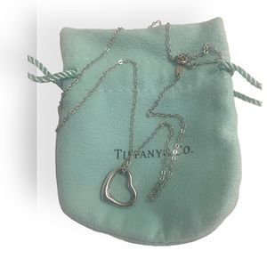 6. Tiffany & Co Silver 925 1/2” Elsa Peretti Open Heart Necklace